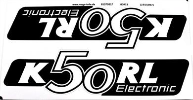 Hercules K 50 RL Seitendeckel Aufkleber Dekor Schriftzug Satz 