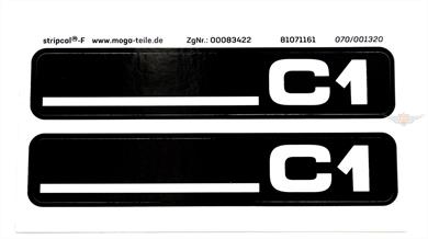 Hercules C1 City Bike Trittbrett Seitendeckel Aufkleber Dekor Schriftzug 