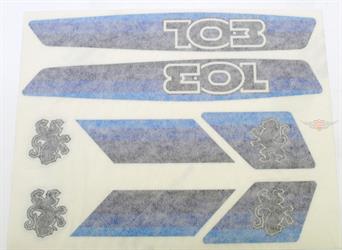 Peugeot 103 Mofa Moped Aufkleber Satz 8 teilig Blau 