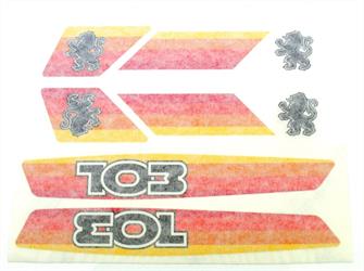 Peugeot 103 Mofa Moped Aufkleber Satz 8 teilig Orange 