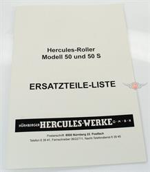 Hercules Roller R 50 RS 50 S Ersatzteil Liste Teile Katalog Ausgabe 1963 