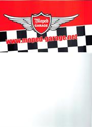 Moped Garage Papier Werbefahne Logo 