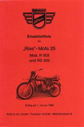 Rixe 25 R 503 RS 503 Ersatzteil Liste Teile Katalog 