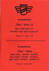 Rixe High Sport Super L LS 21  Mofa 25 Ersatzteil Liste Teile Katalog 