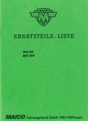 Maico MD 50 125 Ersatzteil Liste Teile Katalog 