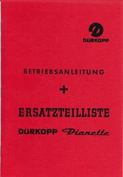 Dürkopp Dianette Ersatzteil Liste Teile Katalog Bedienungsanleitung 