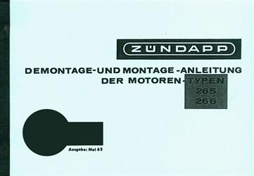 Zündapp Super Combinette C 50 C 50 Super CS 50 Motor Typ 265 266 Demontage und Montage Anleitung 