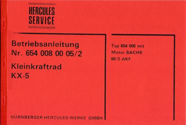 Hercules KX - 5 KKR  Bedienungsanleitung Daten Technik Neu 