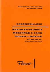 Kreidler Florett K 54 3 Gang Motorrad Moped Mokick Ersatzteil Liste Teile Katalog 