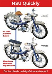 Nsu Quickly S S 2 Moped Werbe Plakat 50er 60er Jahre 