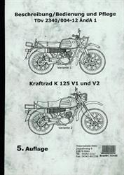Hercules K 125 BW Bundeswehr Krad Beschreibung Bedienung und Pflege 