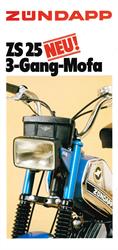 Zündapp "ZS25 3-Gang-Mofa" original Prospekt A4schmal/PosterA3 
