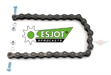 Zündapp R 50 RS 50 Roller Typ 561 original Esjot Kickstarter Kette Set 