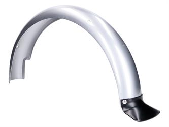 Kotflügel / Schutzblech hinten, silber pulverbeschichtet inkl. Spritzschutz für 