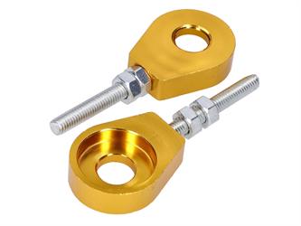 Radspanner / Kettenspanner Satz Aluminium gold eloxiert 12mm 
