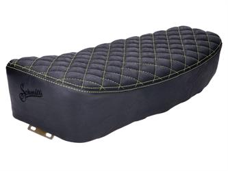 Sitzbankbezug Schmitt Raute gesteppt, schwarz / gelb für Simson S50, S51, S70 